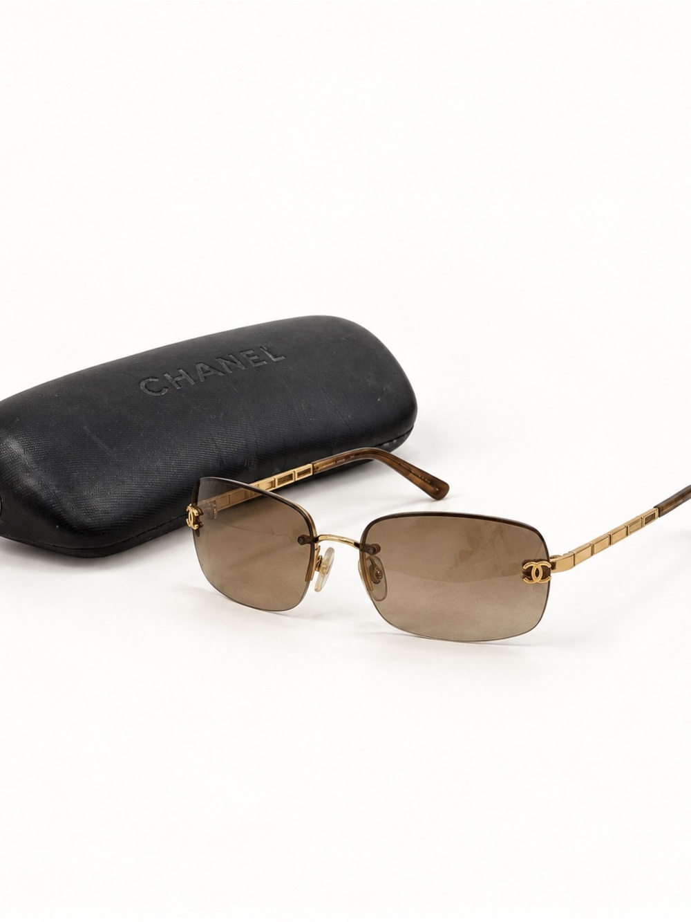CHANEL 4113 Rimless Brown Gradient CC Sunglasses